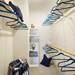 Walk-in closet at pines at marston lakes with ample storage space